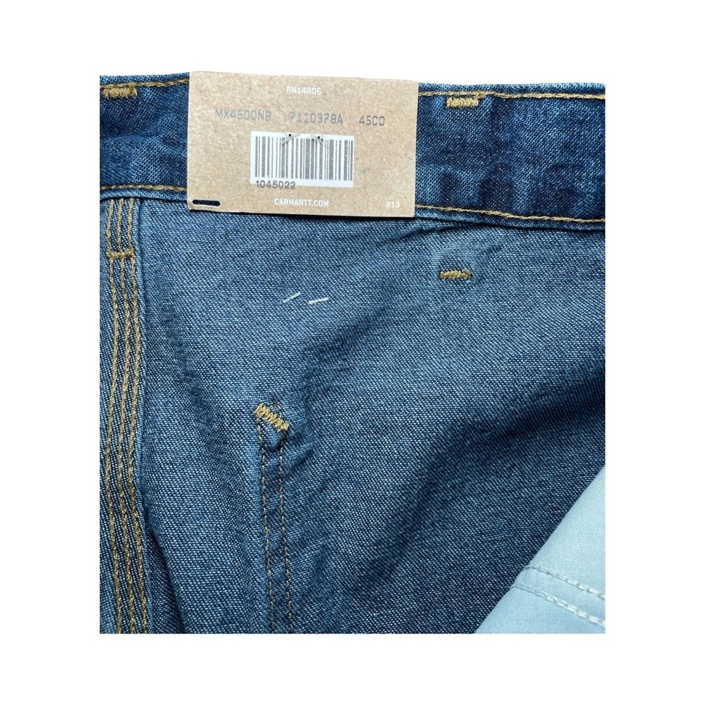 NWT Carhartt Men's Loose Original Fit Work Dungaree Jeans Size 34x32 Blue - Picture 7 of 10